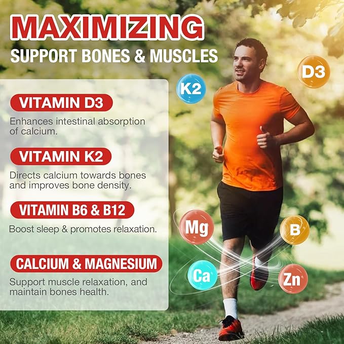 4 Packs Calcium Citrate Gummies for Kids & Adults, Sugar Free, Calcium Supplements with Vitamin D3, K2, Magnesium,Support Bone & Muscle