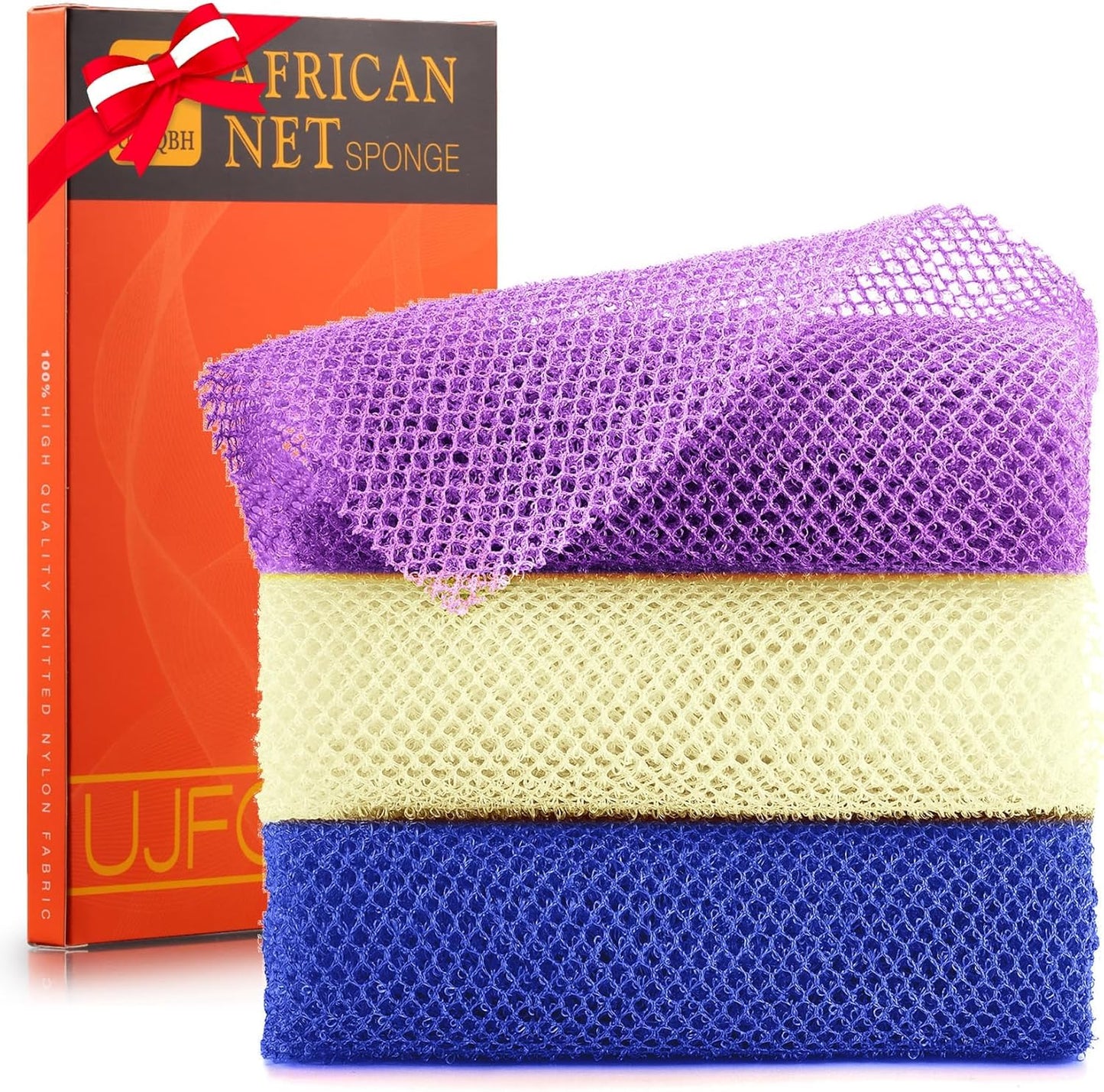 Exfoliating African Bath Sponge Set – 6 Pieces | Skin Smoother for Daily Use