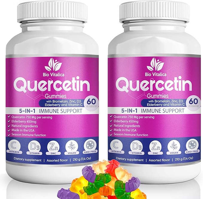 BIO VITALICA (Bundle) Sea Moss Elderberry (1 Pack) & Quercetin (2 Packs) & Sea Moss Ashwagandha (1 Pack)