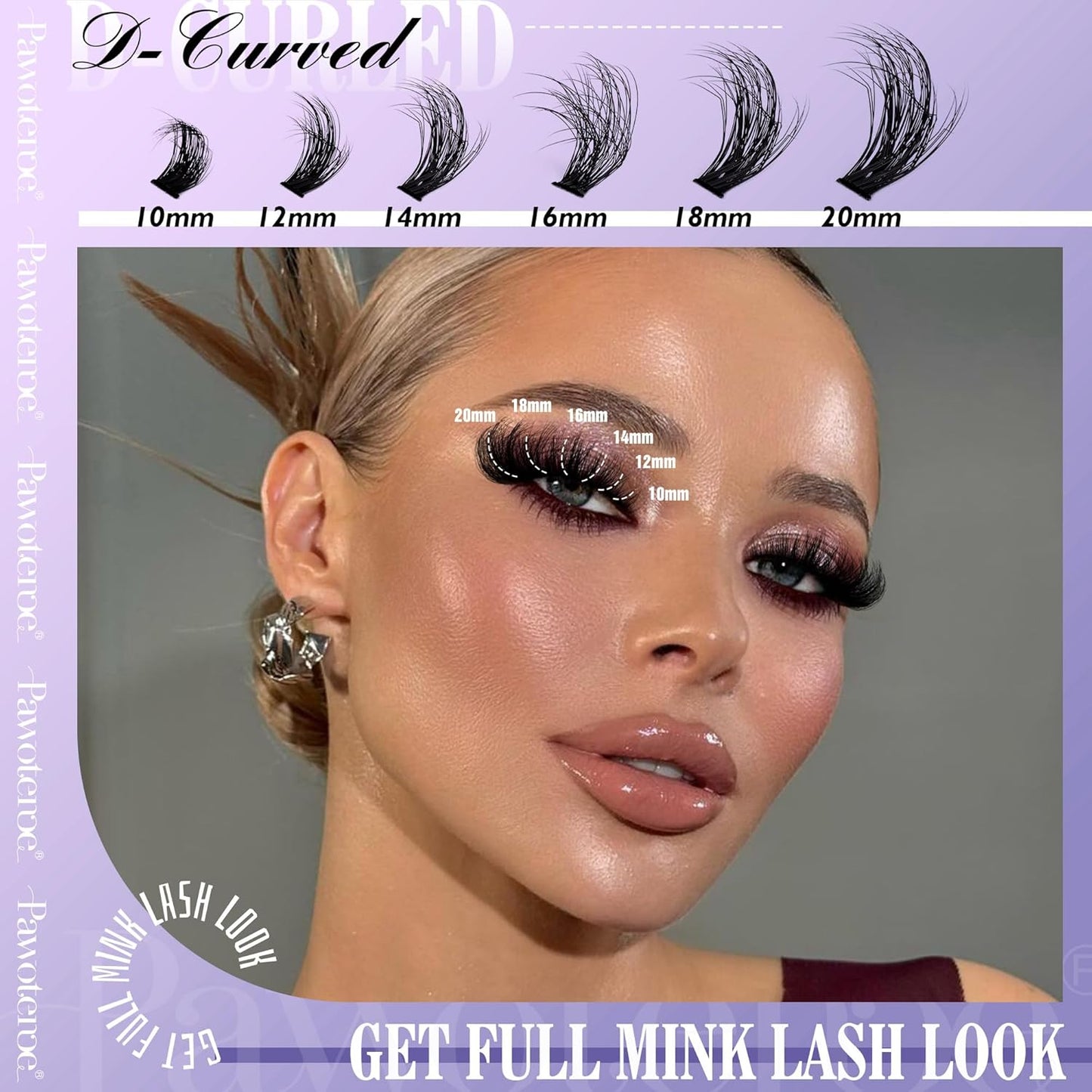 Pawotence DIY Lash Extension Kit | 280pcs 50D Individual Clusters 9-16mm