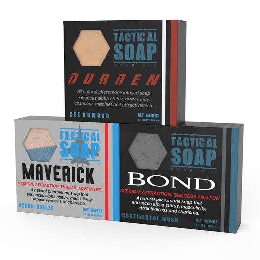 Tactical Soap All-Natural Men'S Soap (3 Bars) - Pheromone-Infused For Attraction, Exfoliating, Manly Bar Soap, 100% Natural, Mad