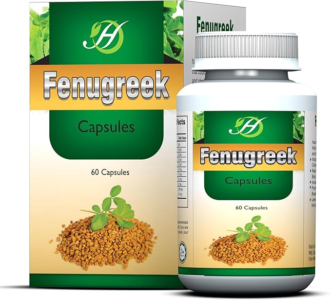 Fenugreek Capsules 60 Capsules | 100% All Natural Capsules Vegetarian Daily Supplement Beneficial