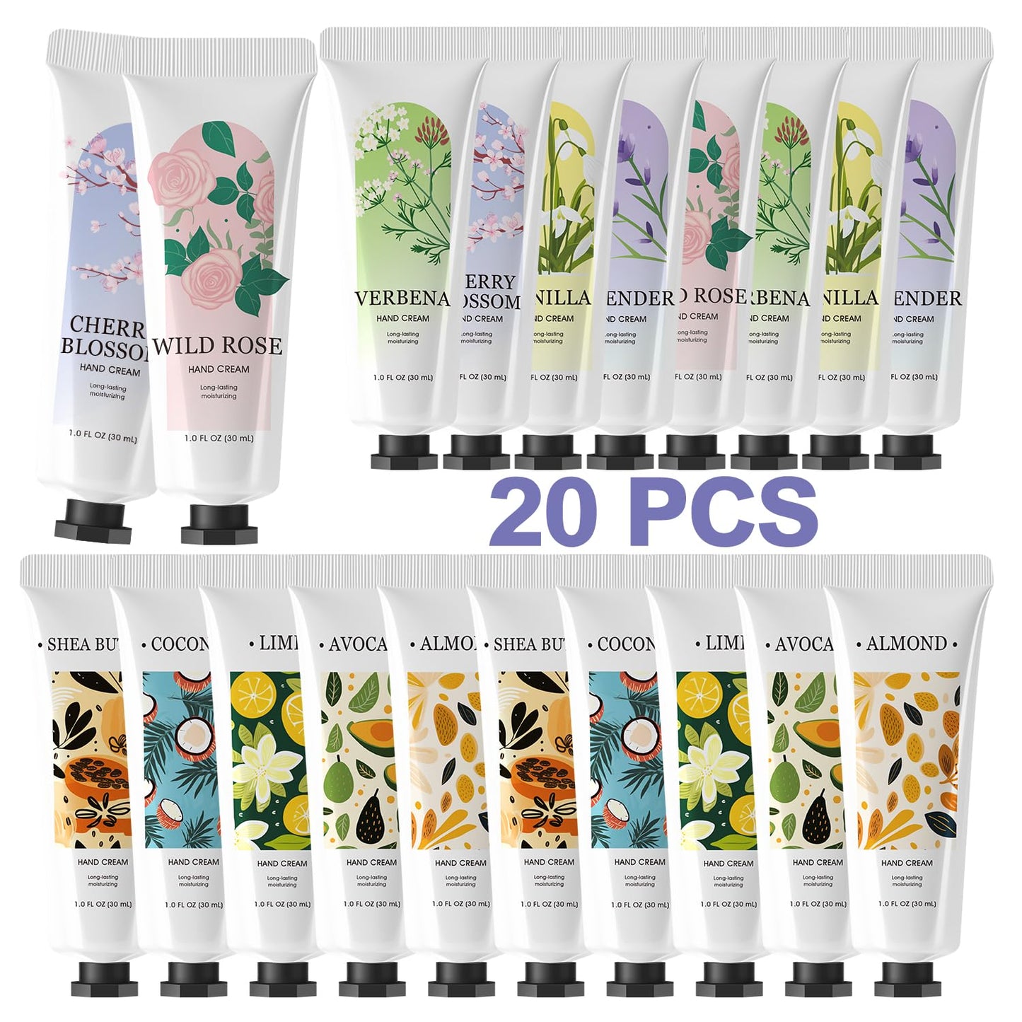 Spa Luxetique 20 Pack Hand Cream Set Scented Hand Lotion For Dry Cracked Travel Size Hand Cream Mini Moisturizing Lotion With Sh