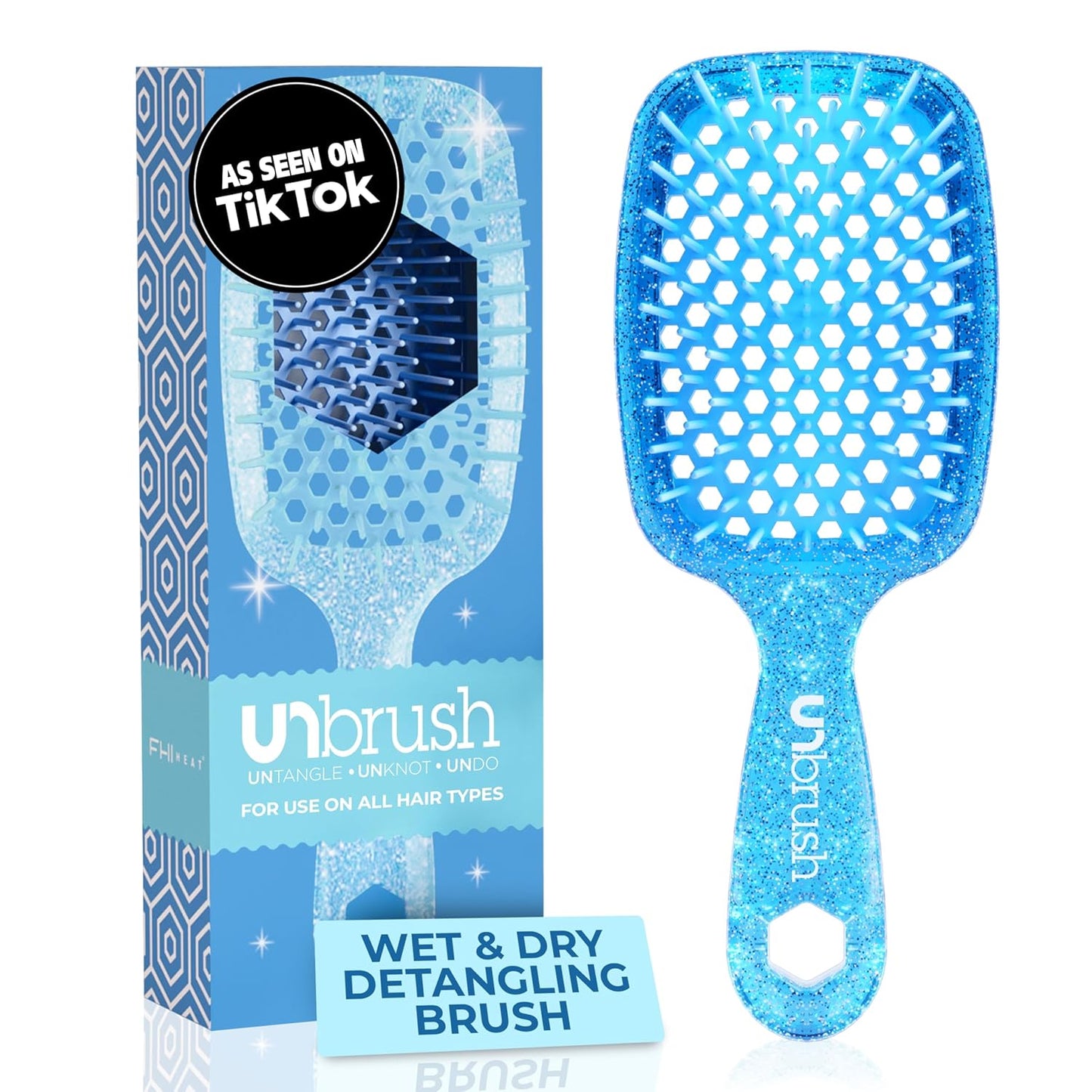FHI Heat UNbrush Detangling Brush | Pain-Free for All Hair Types | Lightweight & Anti-Static