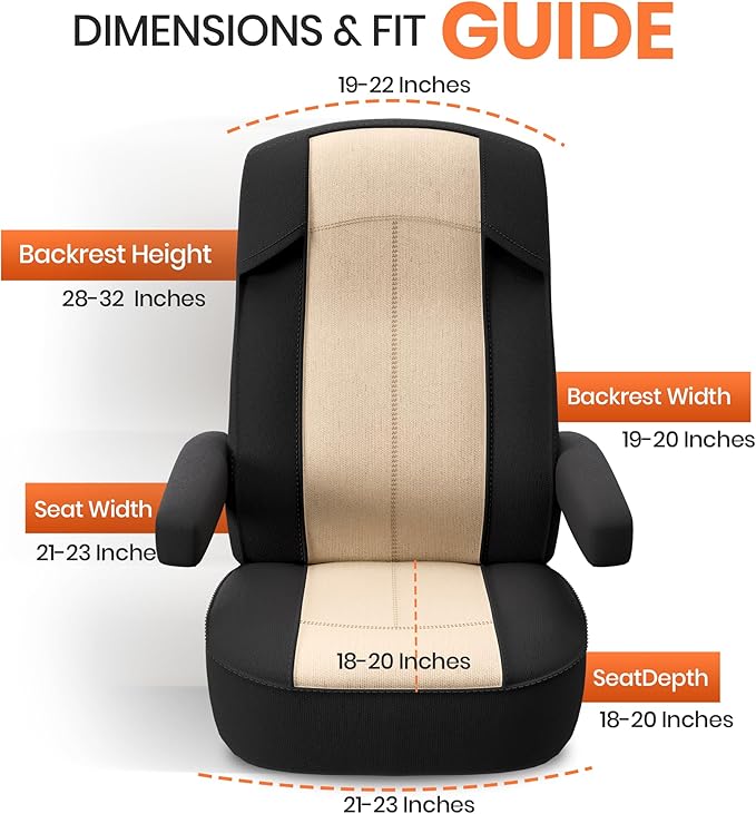 VALUN RV Seat Covers (2 Pack) – Captains Chair Seat Covers for RV Captain Chair & Motorhome Chairs, Universal Fit RV Chair Covers for Camper, Trailer, Van, Protects Against Dirt, Spills & Wear