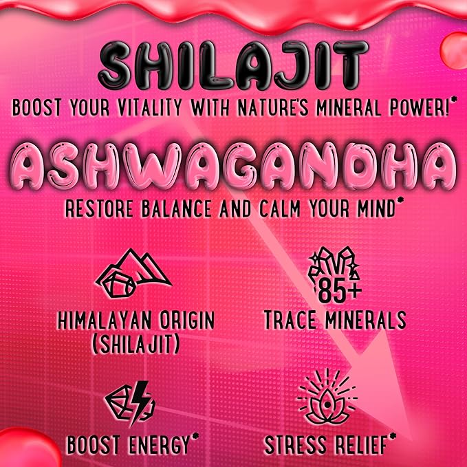 Pure Himalayan Shilajit Gummies - 100% Authentic Shilajit Reisin Extract for Men and Women with Ashwagandha and Shatavari - 60 Gummy - Strawberry & Banana, Apple & Kiwi and Peach & Mango Bundle