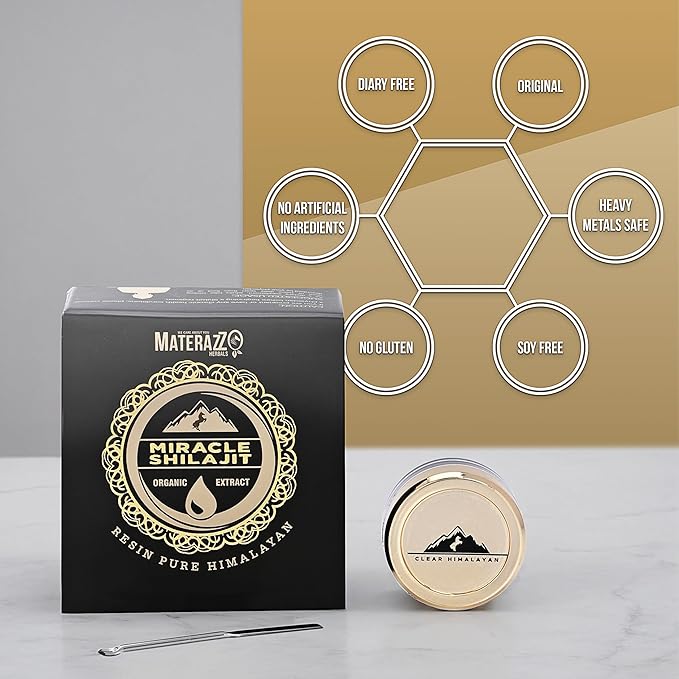 Pure Himalayan Shilajit Resin - Organic Gold Grade Supplement with 85+ Trace Minerals, Fulvic Acid - Supports Vitality & Overall Wellness - 18g (1 Pack) - Ideal for Men & Women