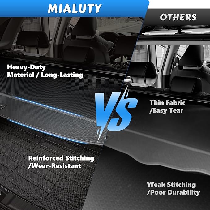 MIALUTY® Cargo Cover for 2021-2026 Toyota Corolla Cross Retractable Trunk Cover Corolla Cross Accessories Anti-Peeping Anti-Theft Privacy Screen,Trunk Luggage Shield Shade Carbon Fiber Texture