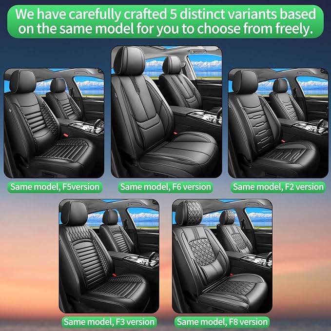 Fit Impreza Car Seat Covers for Subaru Impreza 2004-2024 2025 2026 -Upgraded Premium Waterproof & Breathable Leather,Airbag Compatible,All-Weather Seat Cushion Protector,Full Set,Black