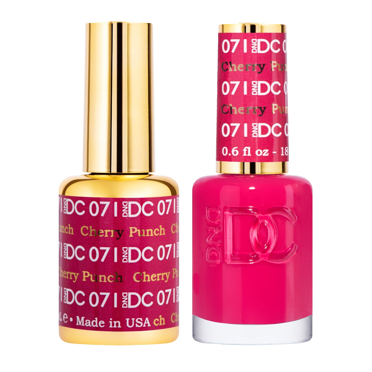 Dnd Dc Gel Polish Set, Pink Collection, Uv/Led Gel Polish And Air Dry Nail Lacquer, Matching Chip-Free Polish Duo, 071 Cherry Pu