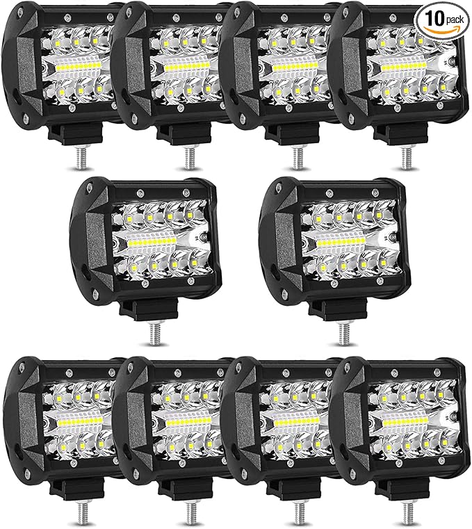 WINBANG 4 Inch LED pod Lights, 4INCH 60W Square Work Light Pods 12V 24V Lights Bar LED Fog/Driving/Off Road Light for Trucks Car ATV UTV SUV Golf Cart Tractor Pickup