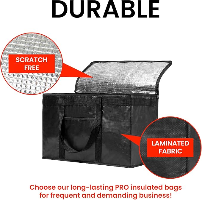 NZ home Insulated Bags for Food Delivery (2XL PRO) Grocery Shopping Cooler Bag, Pizza Delivery, Hot & Cold Catering Tote, Reusable, Foldable & Heavy Duty (Blue)