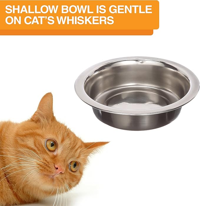 Neater Feeder Deluxe Mess Proof Cat Bowls Elevated for All Breeds – Made in USA – No Spill Raised Bowls for Indoor Cats – Stainless Steel Food and Water Bowl Set, Pet Dish Feeding Station, Grey