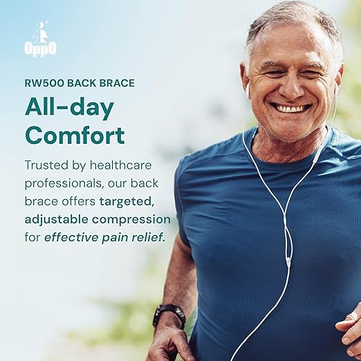 RW500 Back Support Belt with Lumbar Pad - Alleviates Lower Back Pain Relief, Sciatica Pain Relief, Herniated Disc, Scoliosis - Ideal for Office Workers & Daily Comfort (Black, S/M, 1-Pack)