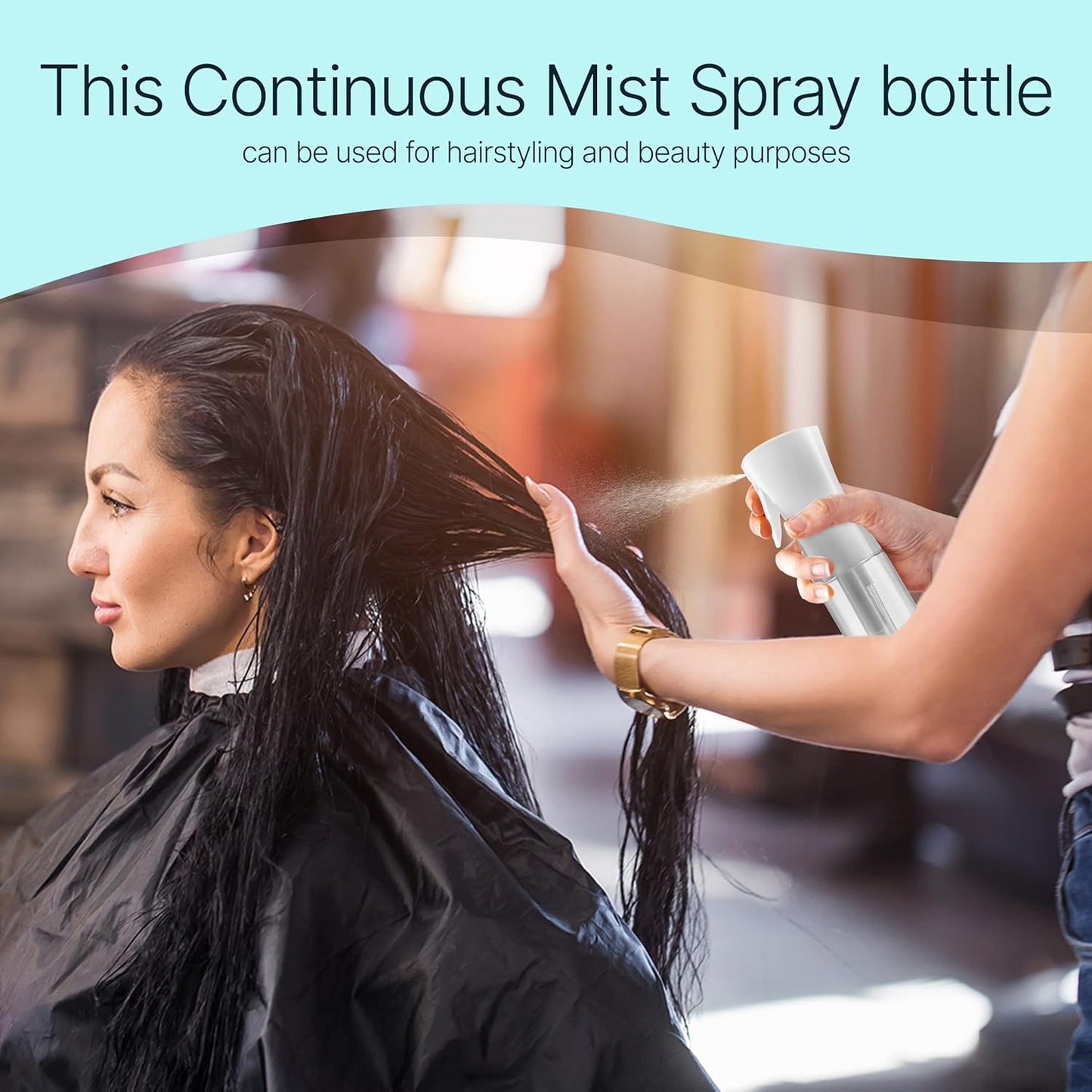 Ultra Fine Continuous Hair Spray Bottle | 6.8 Oz | White | Misting & Styling