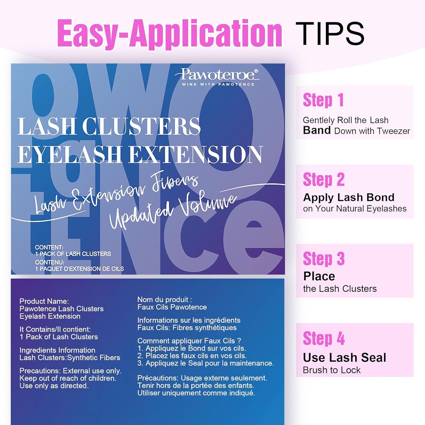 Pawotence DIY Lash Extension Kit | 280pcs 50D Individual Clusters 9-16mm