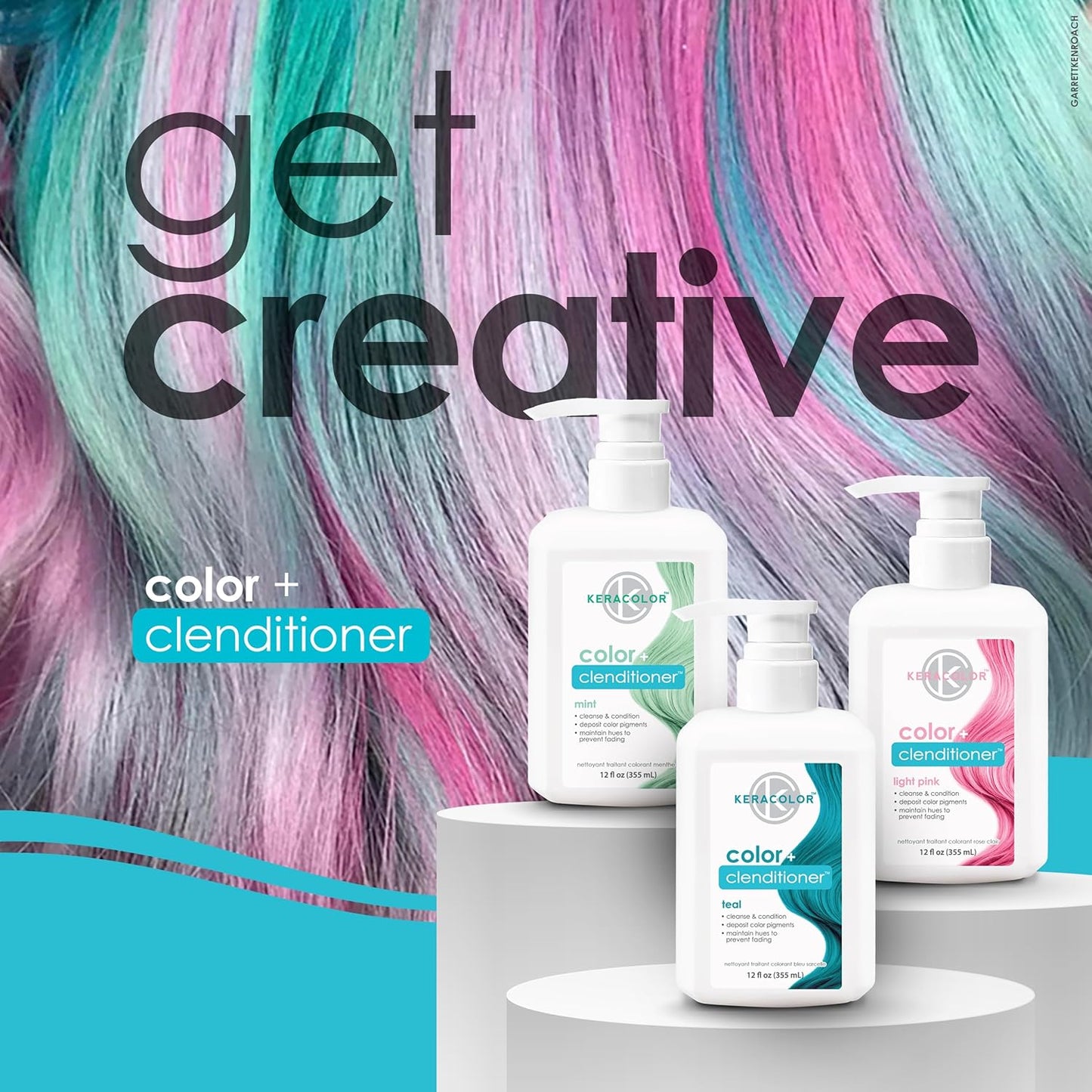 Keracolor Color + Clenditioner | 3-In-1 Color-Depositing Conditioner | 12 Fl Oz