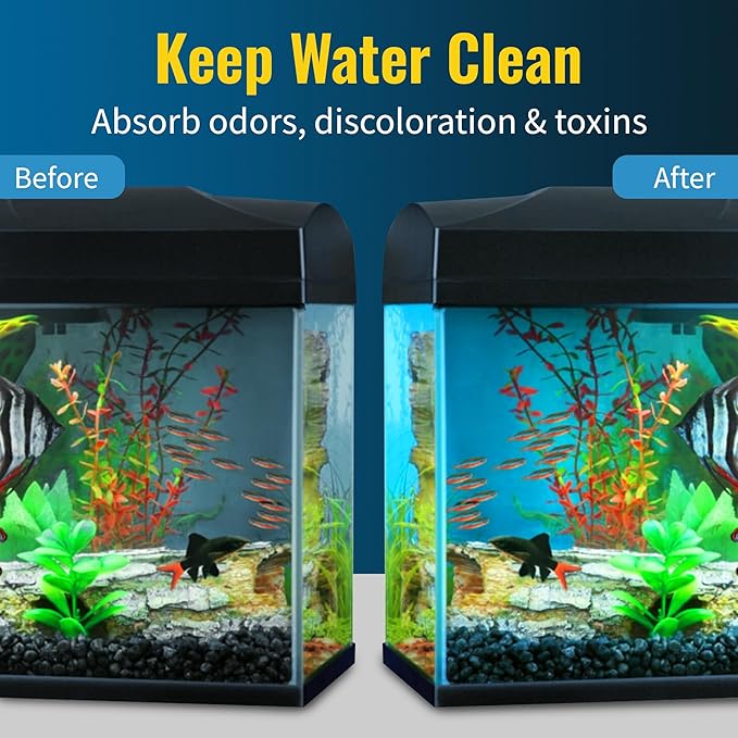 CFS – Pack of 1, Cut to Fit Carbon Infused Filter Pad Media for Clean & Clear Fish Tank and Ponds – Fresh & Filtered Water for Aquariums – Charcoal Filter Pads – Black – 10.5" x 72"
