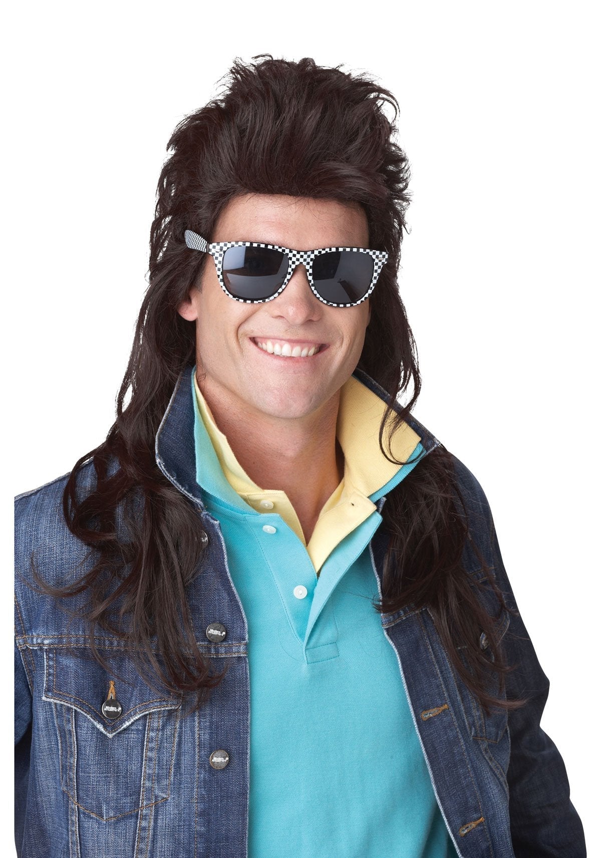 California Costumes 80S Brown Rock Mullet Wig Standard