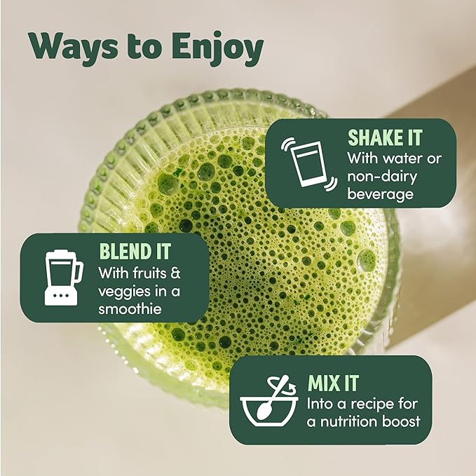 Purely Inspired Organic Green Powder Smoothie Mix, Unflavored (24 Servings) - Probiotics for Digestive Health with Spirulina & Chlorella for Gut Health - Vegan & Gluten-Free