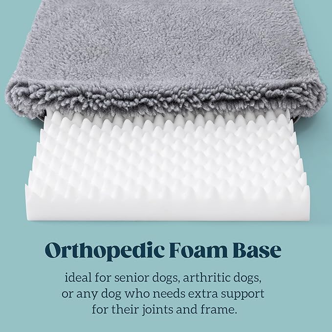 Stoutwool 4" Indestructible Dog Bed - Orthopedic Chew Proof Dog Crate Pad - Fluffy Kennel Mat for Aggressive Chewers - Ideal for Medium Breeds & Fits 30-Inch Crate - 29"x18", Charcoal