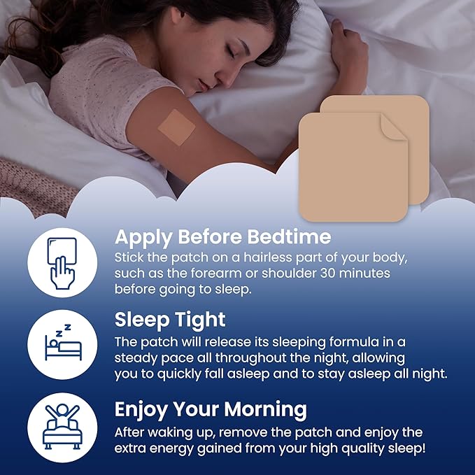 MONIER Sleep Patches for Adults Extra Strength | Easy-to-Apply Sleep Patch with Melatonin & Valerian | Relax & Wake Up Refreshed | Long-Lasting Night Comfort for Men & Women | 60 Patches