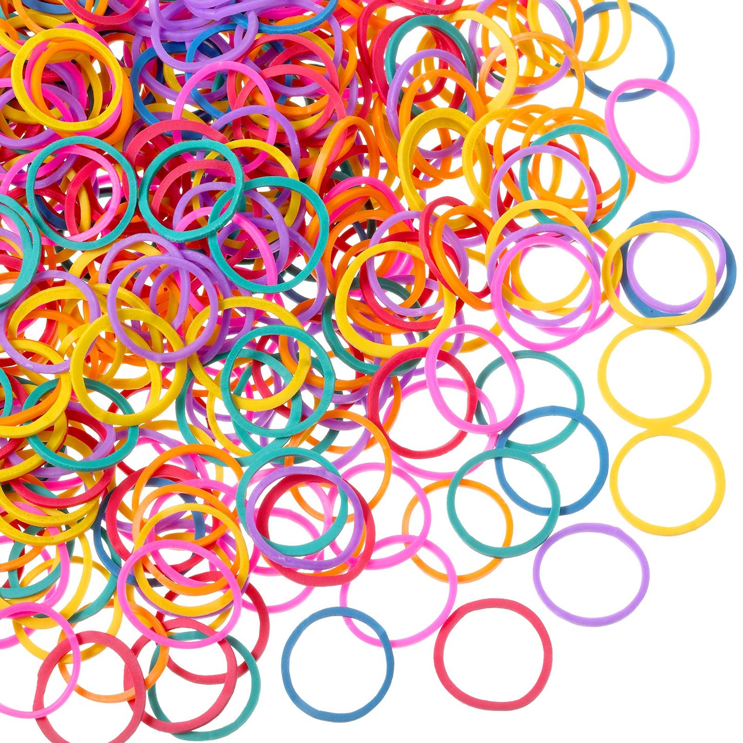 Hicarer 1000 Mini Rubber Bands Soft Elastic Bands For Hair Braids(1.5 Cm,Vibrant Color)