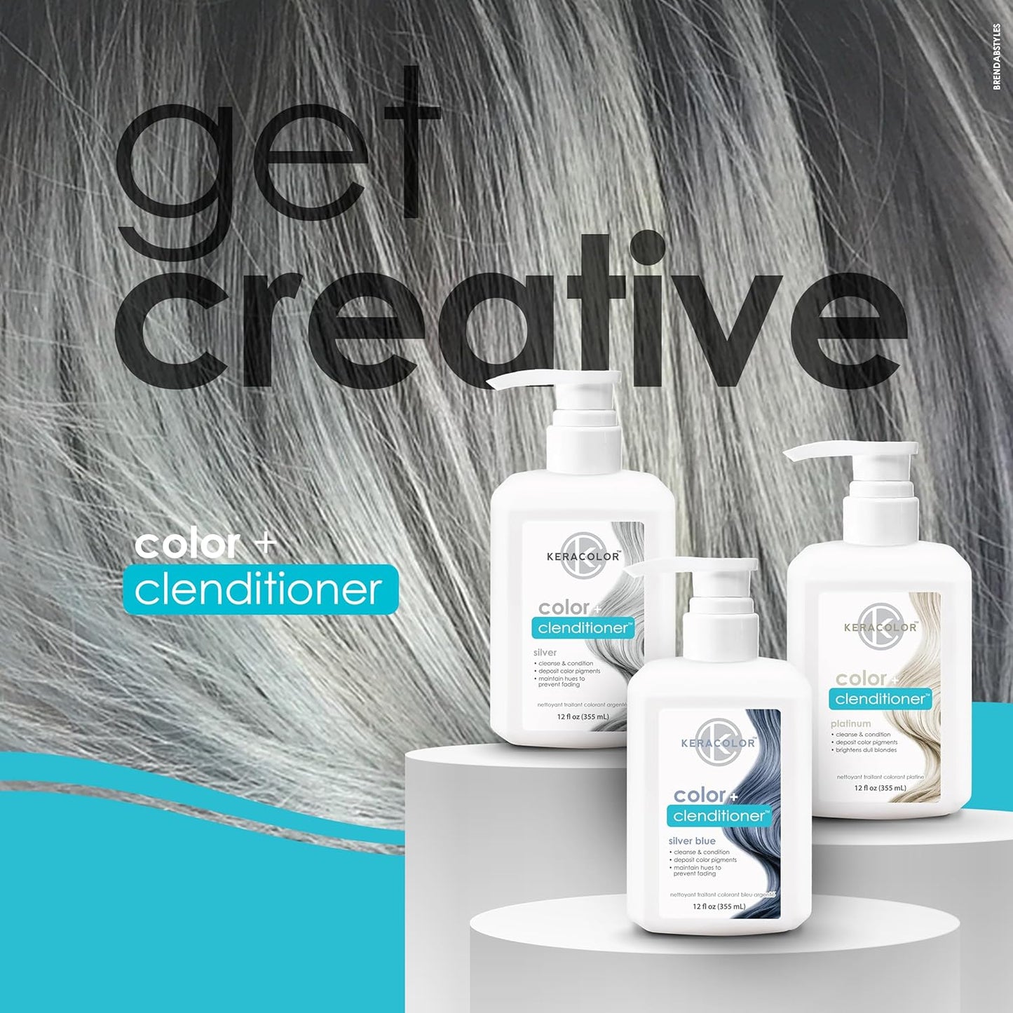 Keracolor 3-In-1 Color-Depositing Conditioner | Gently Cleanses & Conditions | 12 Fl Oz