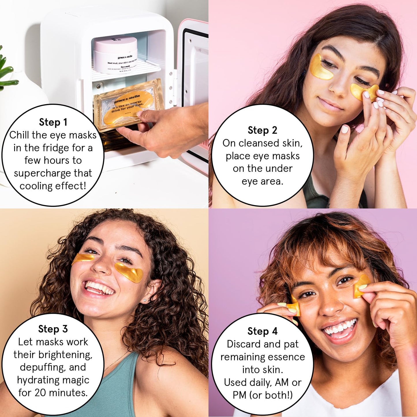 Grace & Stella Vegan Under Eye Masks | Reduce Dark Circles & Puffiness (24 Pairs)
