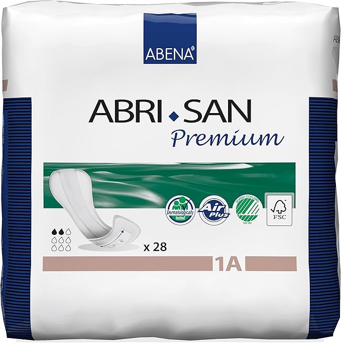 Abena Abri-San Premium Incontinence Pads, Light Absorbency, (Sizes 1 To 3A) Size 1A, 336 Count