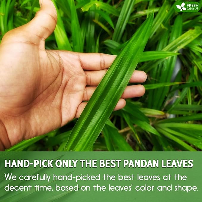 FRESHDRINKUS, Premium 4.5oz Pandan Leaf Powder, 100% Natural and Pure from Pandan Dried Leaves, Emerald Pandan Leaf Powder, Green Food Coloring Powder, No Additives, No Gluten, Vegan.