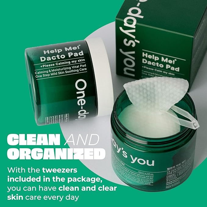 ONE-DAY’S YOU Help Me Dacto Pad | Korean Toner Pad Skincare for Face | Hyaluronic Acid | Glycolic Acid Exfoliating | Salicylic Acid/Centella Asiatica Extract Cleansing Pads for Face (60 sheets)