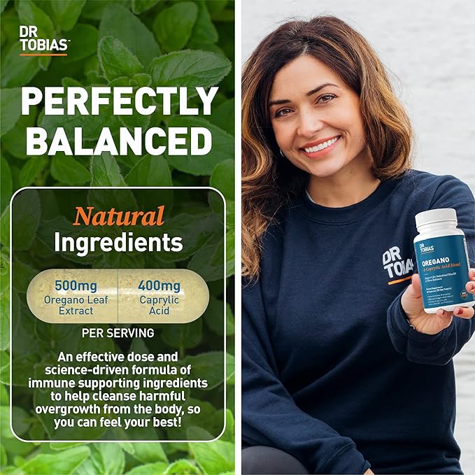 Dr. Tobias Oregano and Caprylic Acid Blend and Probiotics for Women - Supports Gut, Immune, and Urinary Health, Non-GMO
