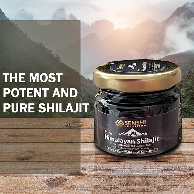 Shilajit - All Natural Maximum Potency Himalayan Mountain Resin from High Altitude - 100% Pure Shilajit with Fulvic Acid & 85+ Trace Minerals Complex - 1 oz / 30 g with Free Spoon Included