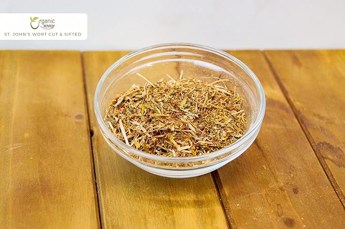 Organic Way St. John's Wort Cut & Sifted (Hypericum perforatum) - Herbal Tea | European Wild-Harvest | Organic, Kosher & USDA Certified | Vegan, Non GMO & Gluten Free | Origin - Albania (1/4LBS / 4Oz)