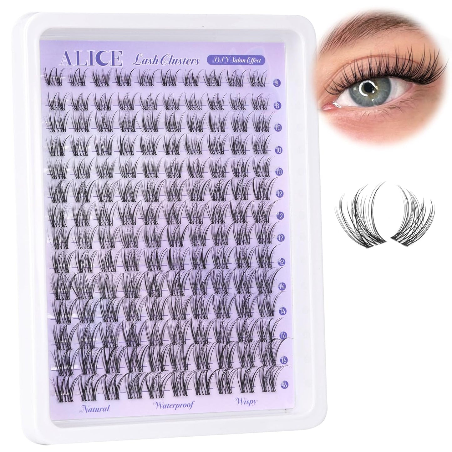 Natural Wispy Lash Extension Kit | 140pcs Clear Band Cluster Lashes for DIY