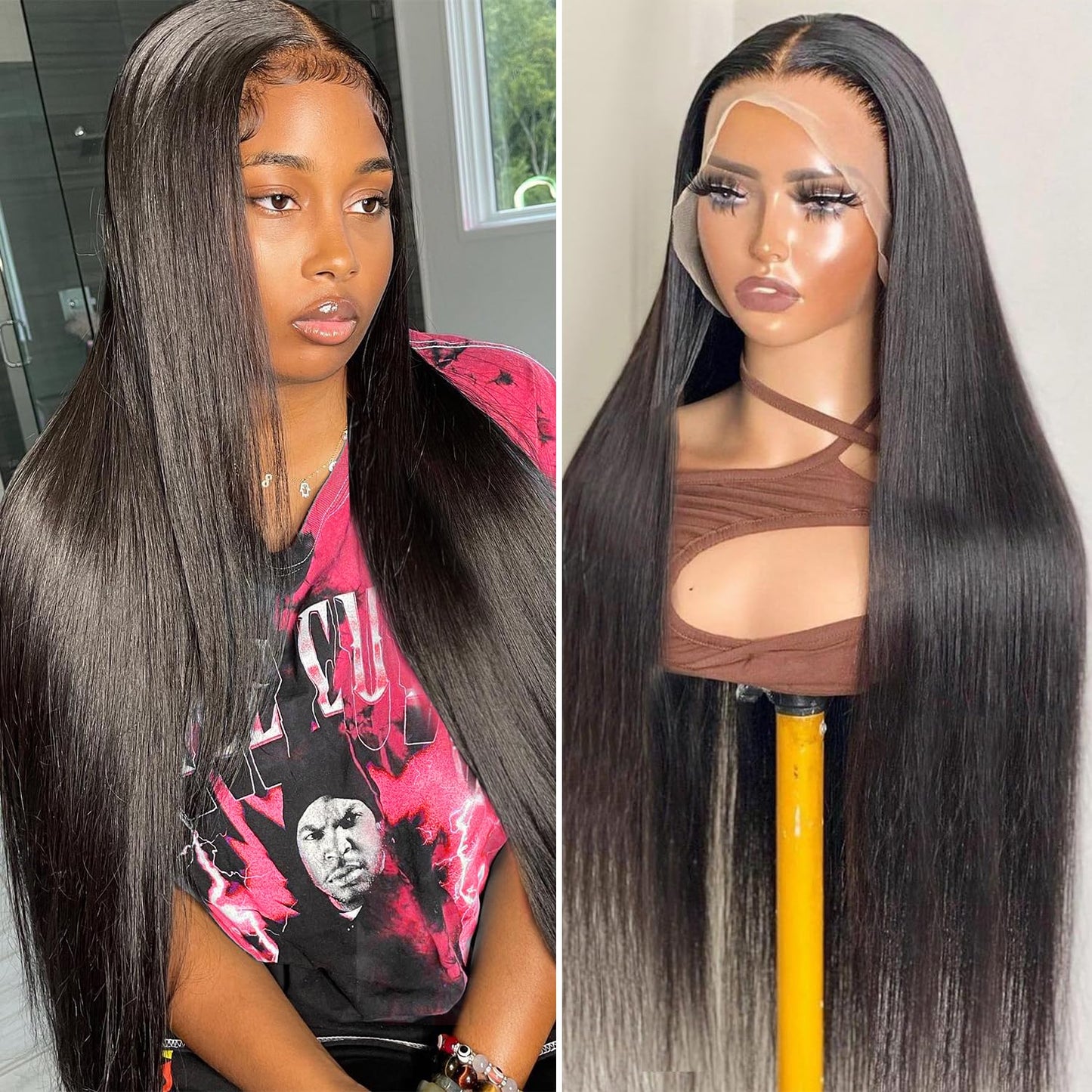 Tenacoo Lace Front Wigs Straight Hair Glueless Lace Wigs Human Hair 13X4 Straight Frontal Wigs Human Hair Natural Hairline Brazi