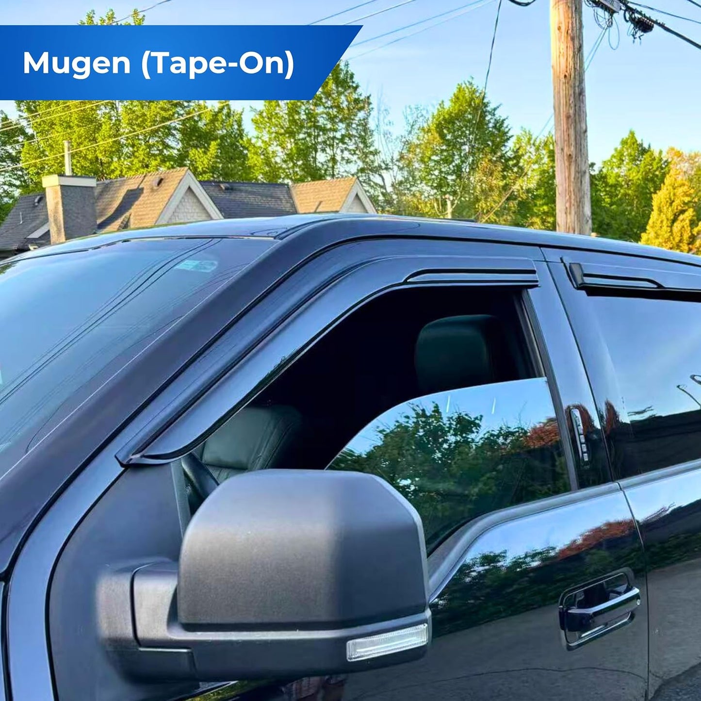KPY Window Visor Compatible with Kia Sportage 2017-2022, 4PC Rain Guard Side Window Vent Deflectors Tape-On Mugen Style, 2017 2018 2019 2020 2021 2022