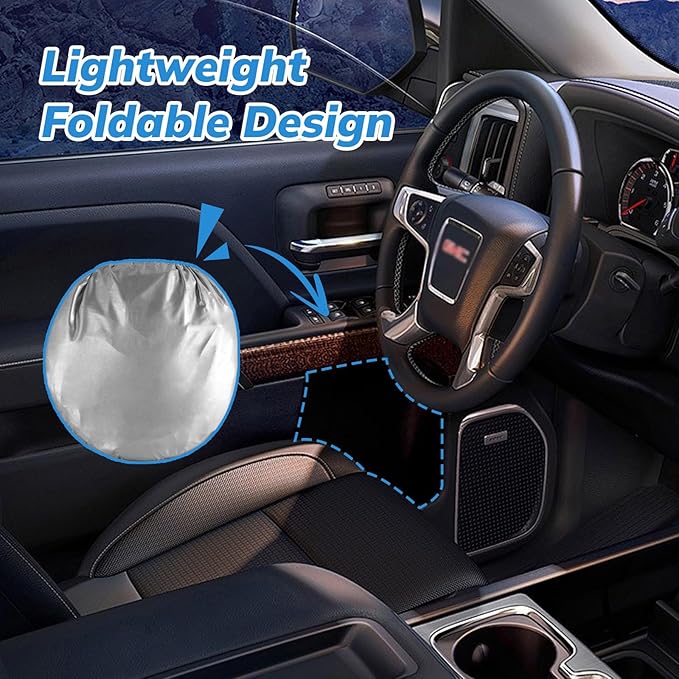 Windshield Sun Shade Original American Flag USA Patriotic Design - Folding Car Front Window Sunshade for Cars SUV Trucks, Max UV Blocking and Keep The Vehicle Cool