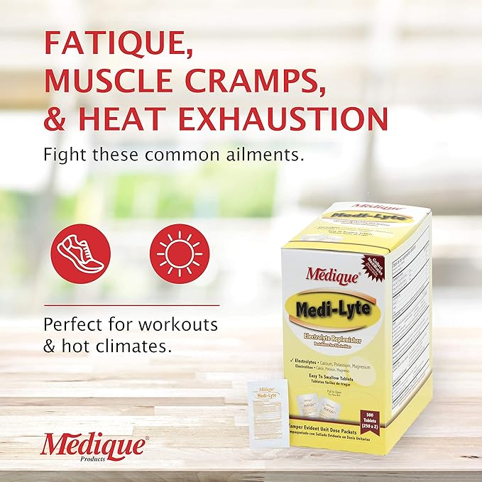 Medique 03033 Medi-Lyte Electrolyte Tablets w/Potassium Chloride for Cramps, 100-Tablets (Pack of 4)