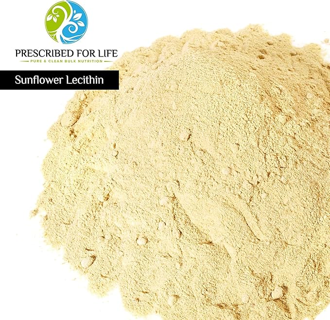 Prescribed For Life Sunflower Lecithin Powder, Unbleached, Gluten Free, Vegan, Non GMO, Soy Free, Kosher, Naturally Rich in Choline & Essential Fatty Acids (2kg / 4.4lb)