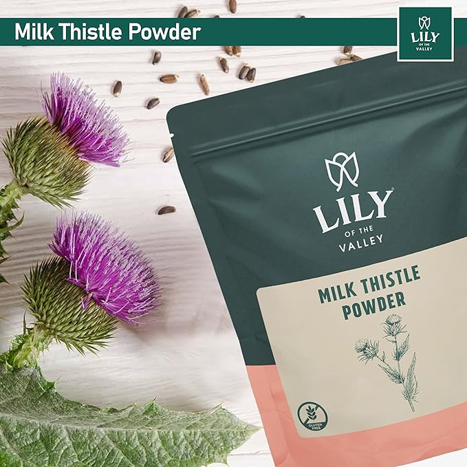LILY OF THE VALLEY Milk Thistle Powder - Ideal for Smoothies & Juices - Milk Thistle Tea - Rich in Silymarin and Antioxidants - Vegan & Gluten-Free - Packed in Resealable Pouch (8oz, 226g)