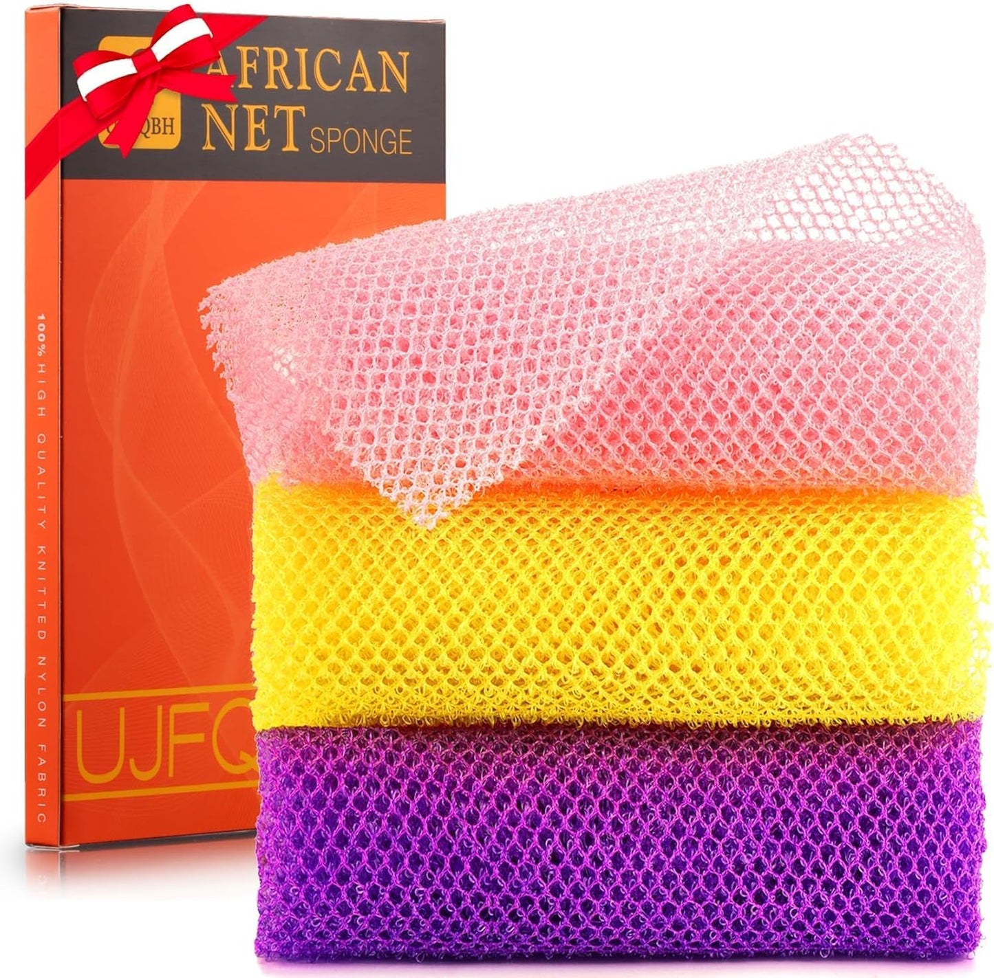 Exfoliating African Bath Sponge Set | 2-Piece Green Body Scrubber