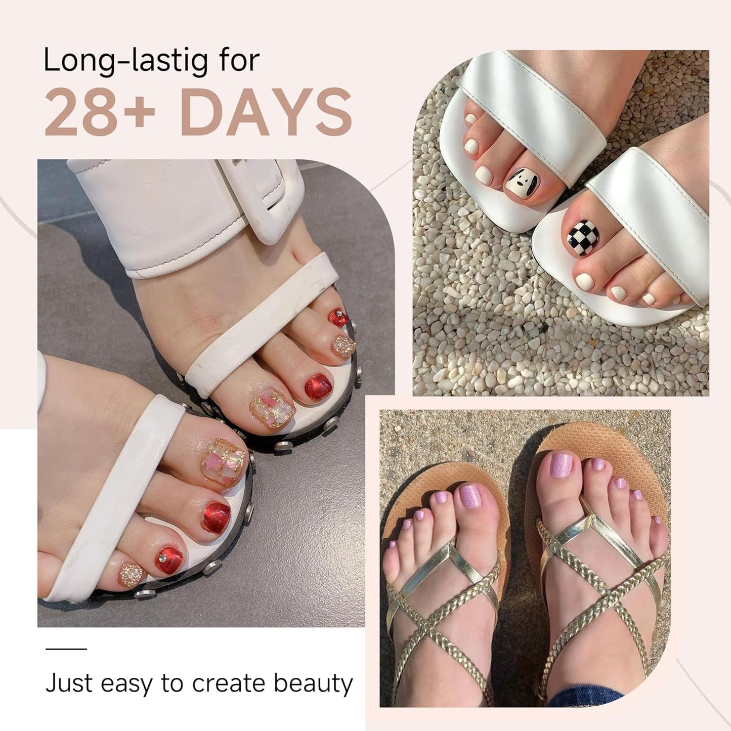 Almond Press-On Nails | 216 Pcs Full Cover Acrylic Tips | DIY Nail Extensions