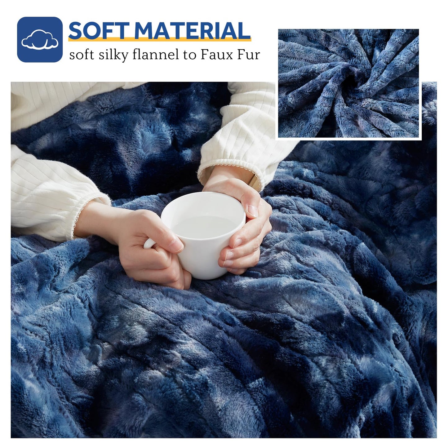 Sealy Electric Blanket Heated Throw, Faux Fur Heating Blanket with 6 Heat Settings & 2-10 Hours Auto Shut Off, Fast Heating & ETL Certification, 50x60 Inch, Grey