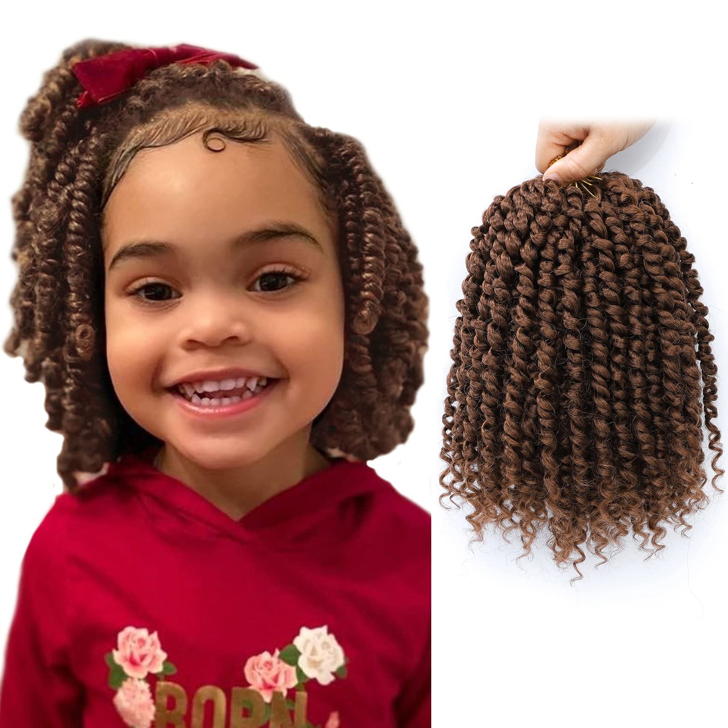 Fulcrum Passion Twist Hair 8 Inch, 8 Packs Passion Twist Crochet Hair For Black Women, Prelooped Crochet Twist Hair With Curly E