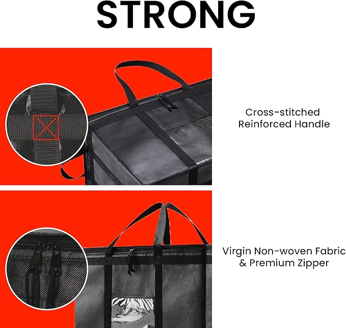 NZ home Insulated Bags for Food Delivery (3XL) Grocery Shopping Cooler Bag, Pizza Delivery, Hot & Cold Catering Tote, Reusable, Foldable & Heavy Duty (Blue)