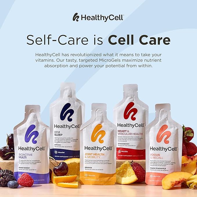 Healthycell Bioactive Multi + Joint Health & Mobility Bundle - Complete Daily Vitamin for Men and Women + Joint Lubrication Supplement - Maximum Absorption Liquid Supplements - 30 Gel Packs x 2