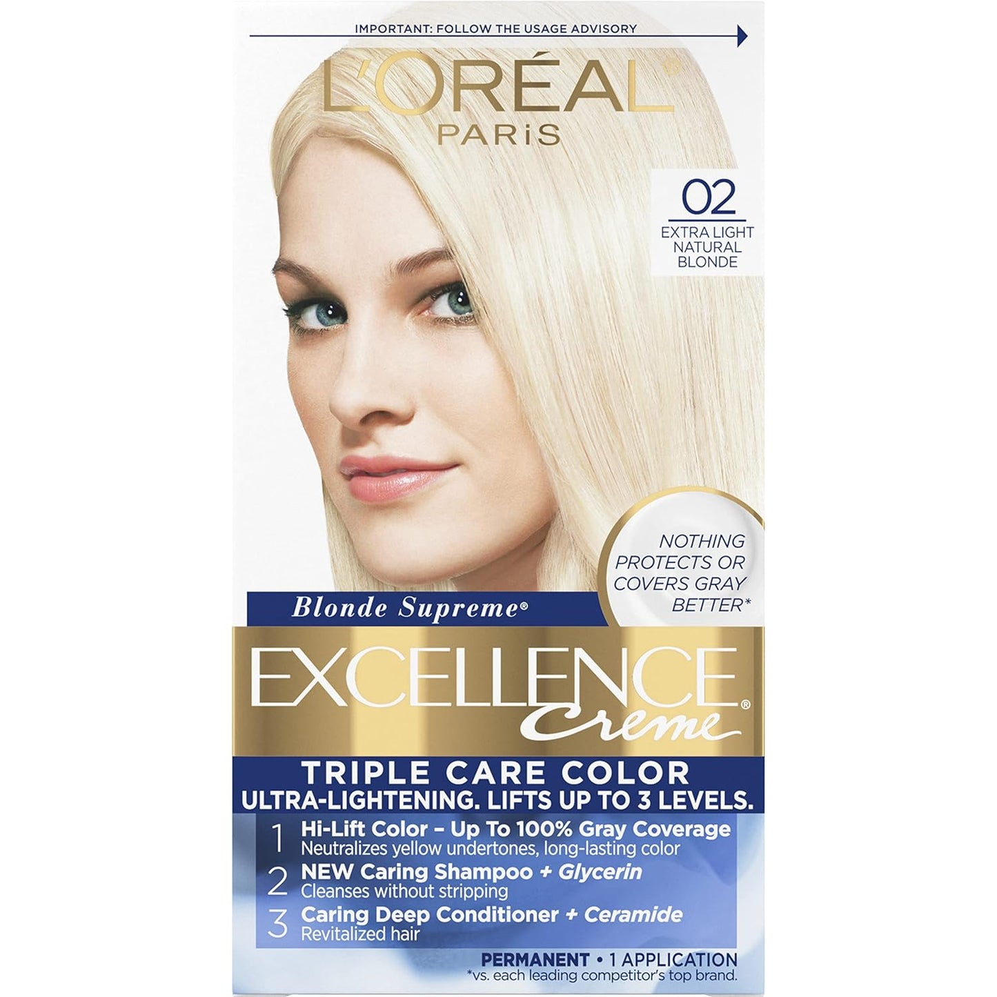 L'Oreal Paris Excellence Crème Hair Color Kit | 6 Light Brown | 8-Week Gray Coverage