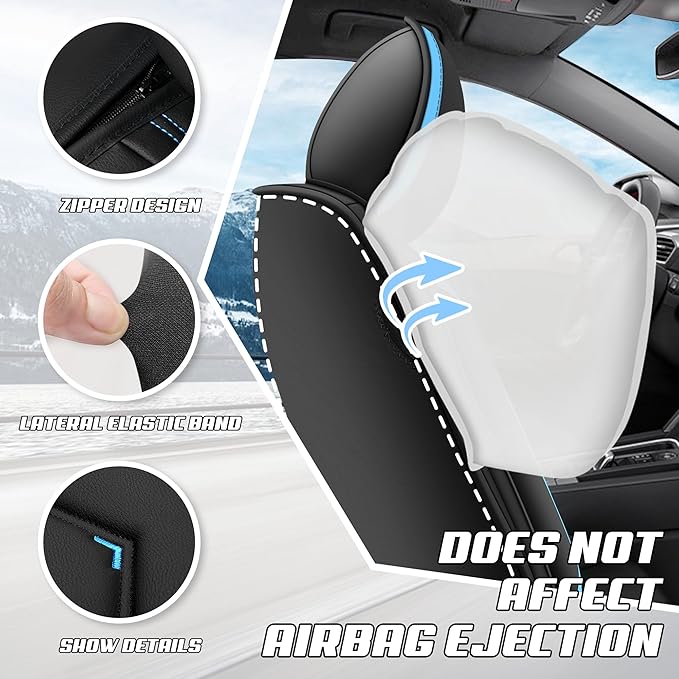 Car Seat Covers Fit for Infiniti g37 2000-2026, Stylish Sport Seat Covers, Waterproof Wear-Resistant Premium Nappa Leather Car Seat Cover.(Full Set/Black Blue)